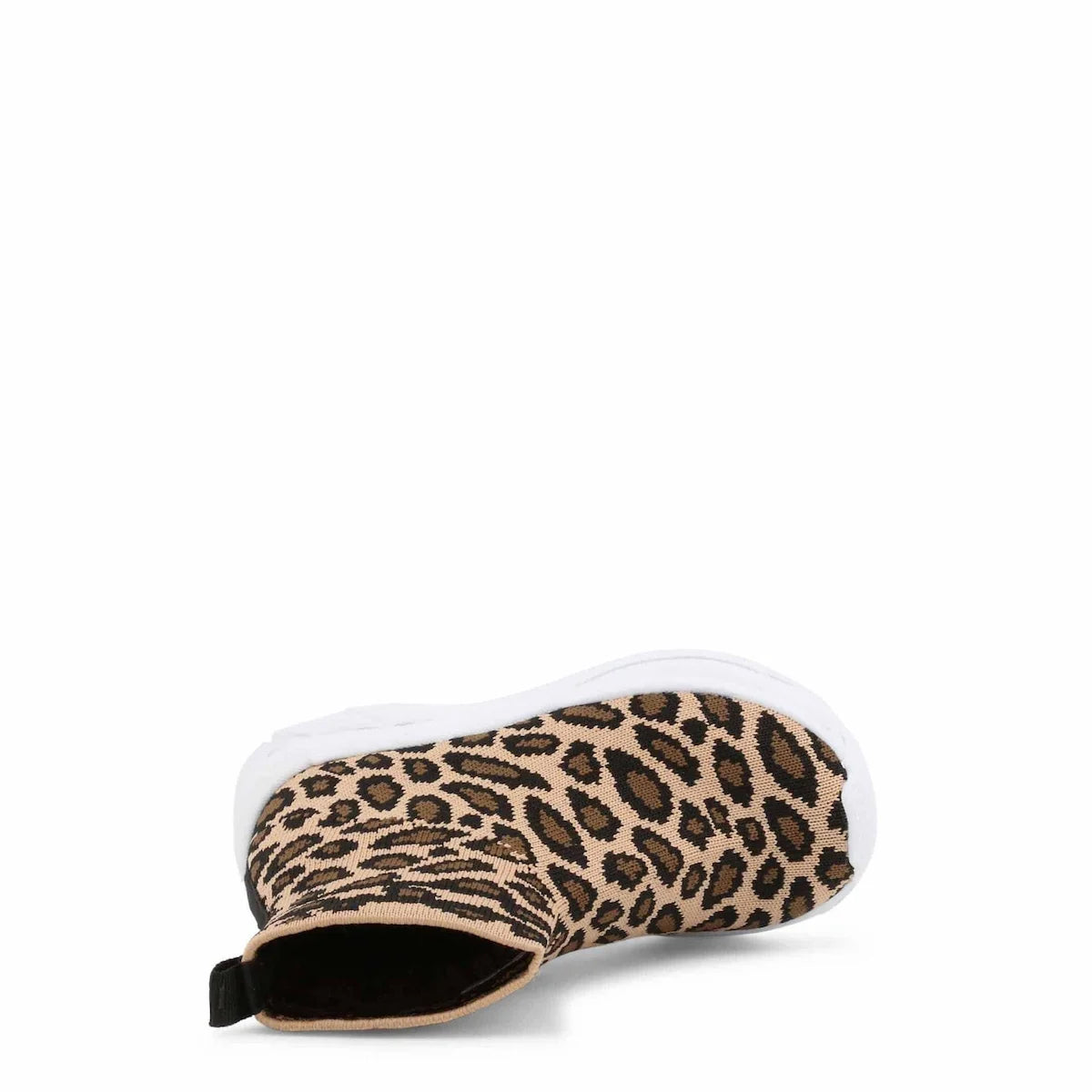 Leopard print slipper on a white background